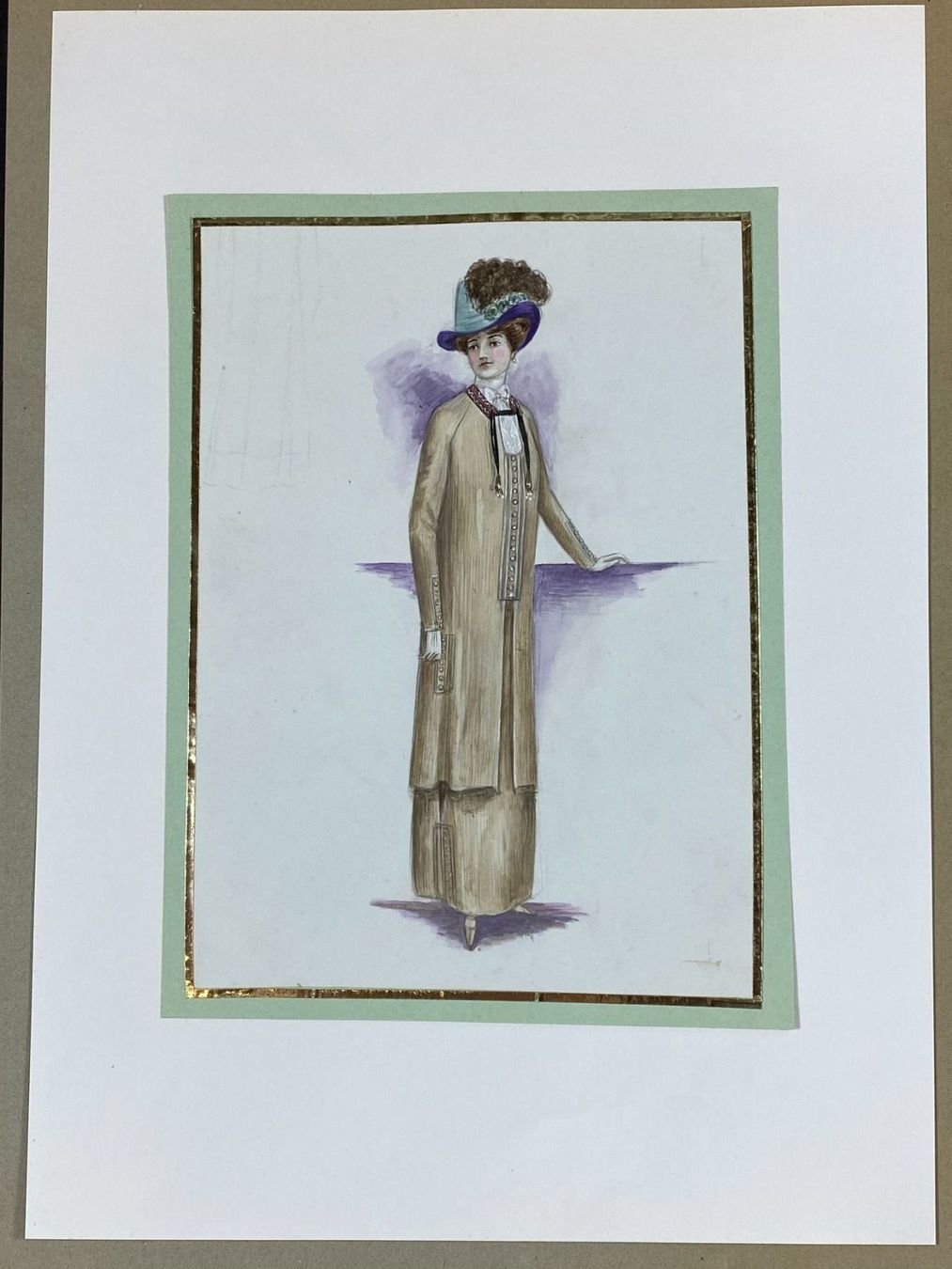Gemälde: Modeblatt Mode Aquarell Jugendstil 1900 – Gebraucht aus Wollerau von Sammler-Ecke 1