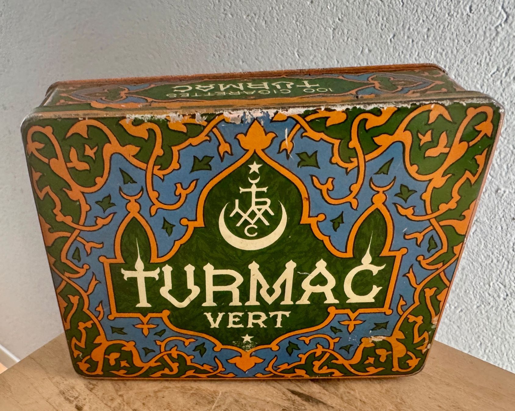 Dosen: Alte Blechdose TURMAC VERT - 14.5 cm - 100 Cigaretten – Gebraucht aus Rothrist von Luckywinner