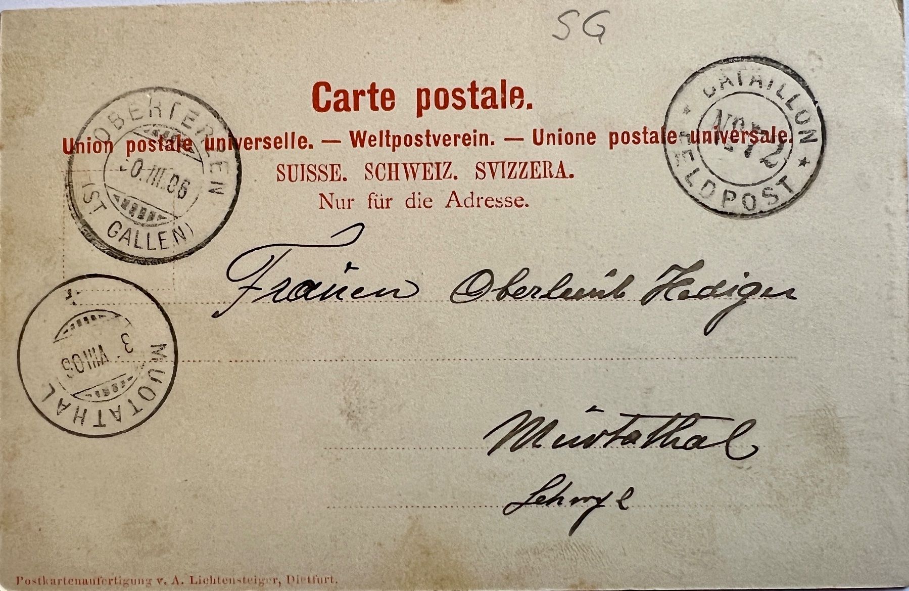 Cartoline postali: AK von Quarten Wallensee mit Leistkamm.1906 – Usato da Muotathal venduto da OttoK01 1