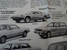 Prospekt Werbung Datsun 280ZX Violet Cherry Laurel 1980
