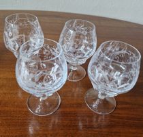 4 Theresienthal Gognac oder Weingläser, Radgravur