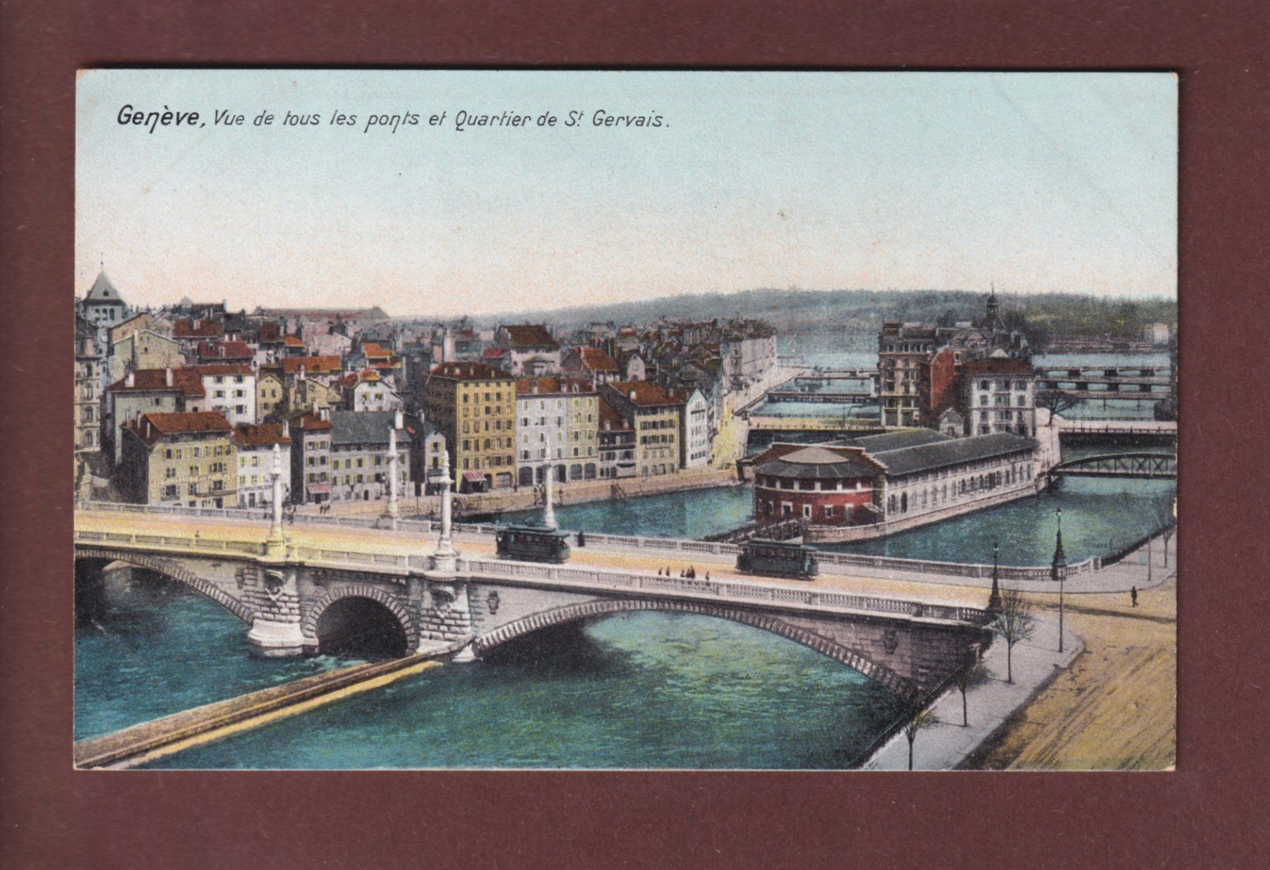 Cartoline postali: GENEVE - Les Ponts - Quartier St. Gervais – Usato da Pully venduto da nicecards