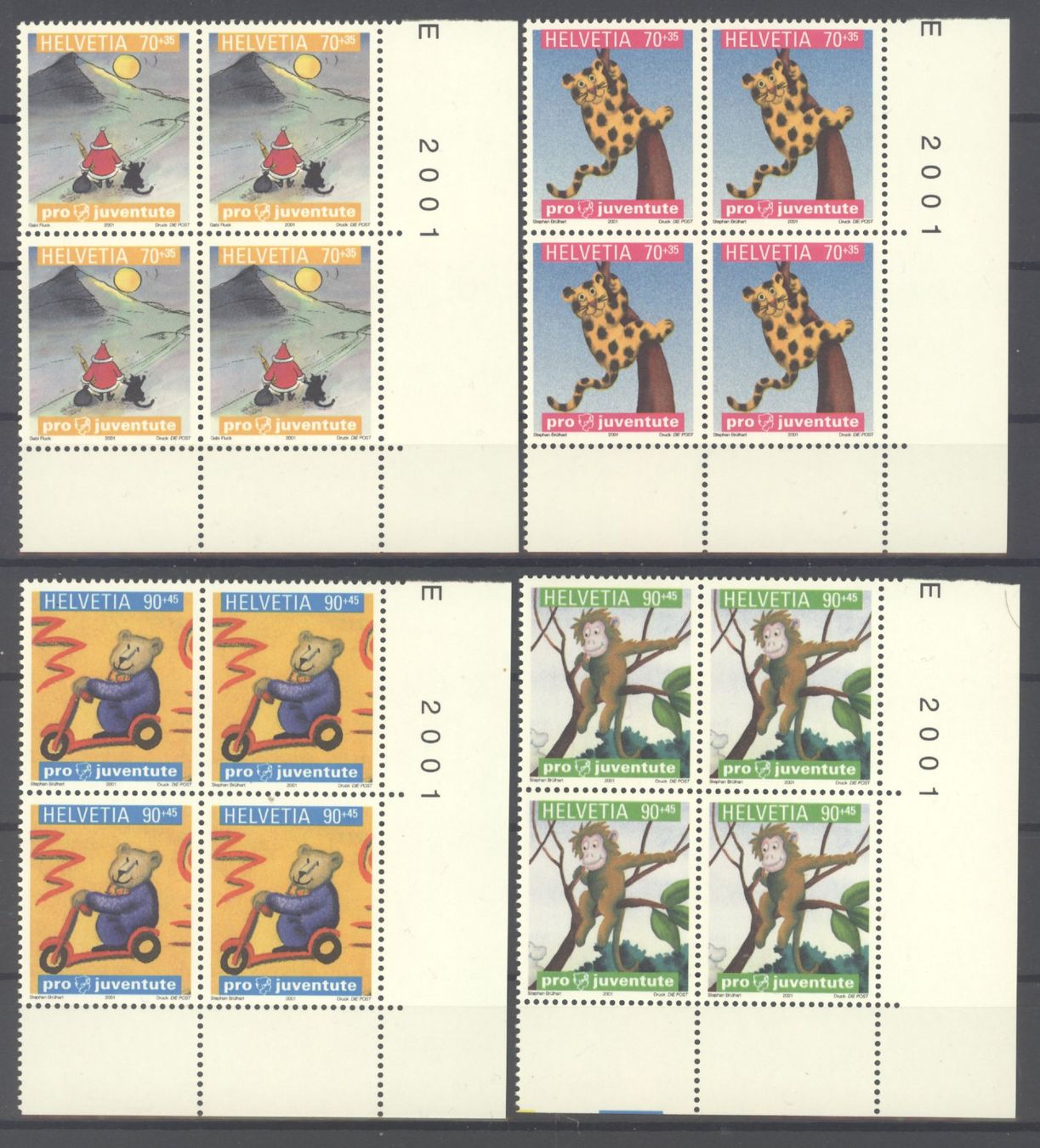 Tutti i francobolli: 2001, Pro Juventute, Viererblöcke ** – Usato da Willisau venduto da Vollstempel