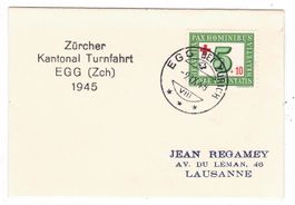 Lettre de Zürich  cachet S261 pour Lausanne le 9.IX.45