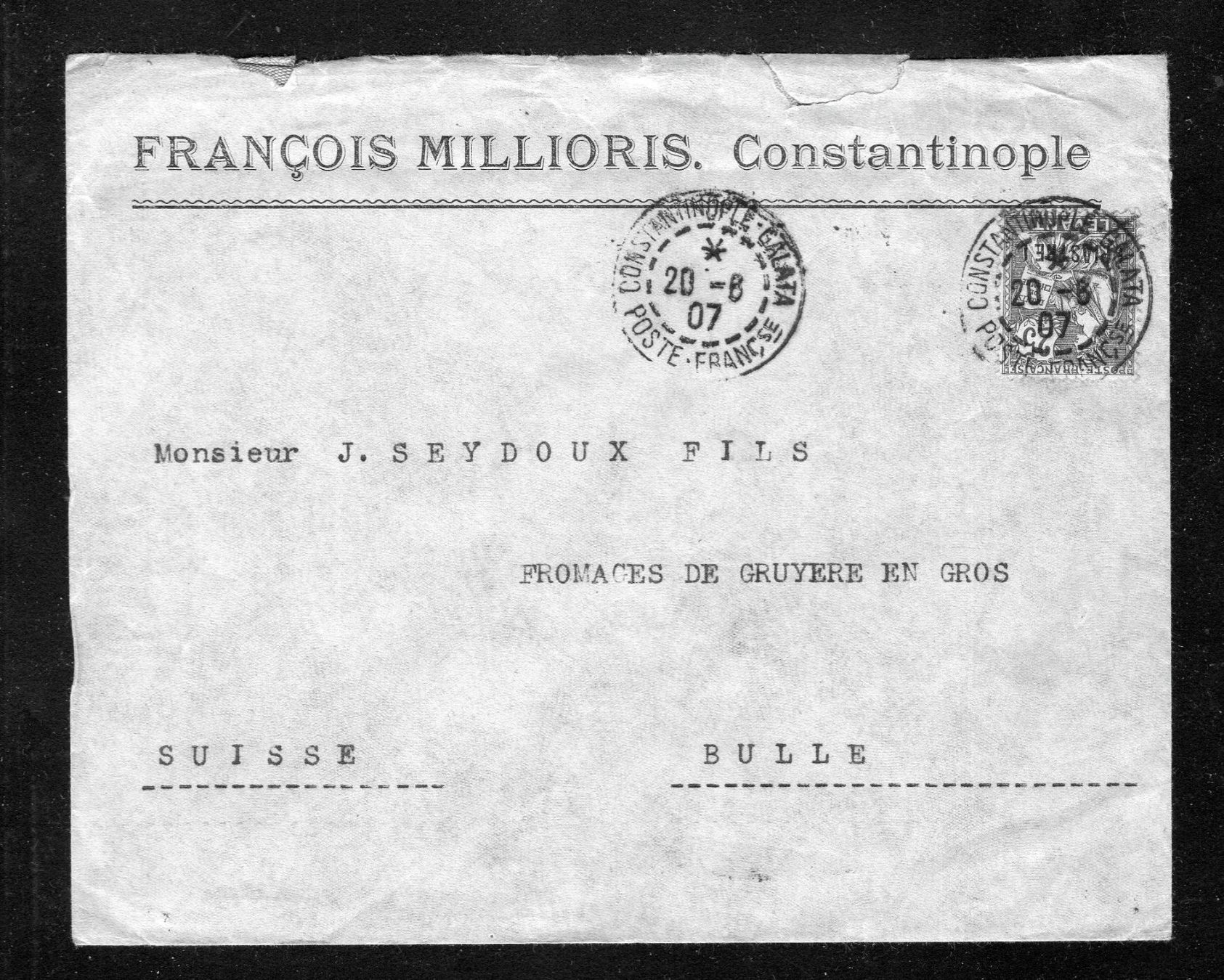 Tutti i francobolli: R2551  /  Bureau Français Levant Constantinople – Usato da Ste-Croix venduto da MONT-TAGNAC