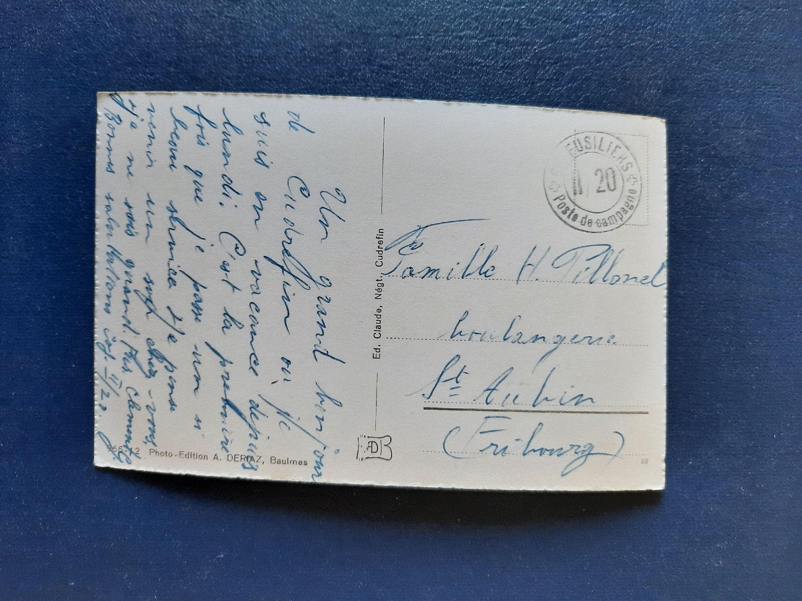 Cartes postales: Ansichtskarte Cudrefin, gest.Feldpost – D'occasion à Marly par neu-adlerauge65 1