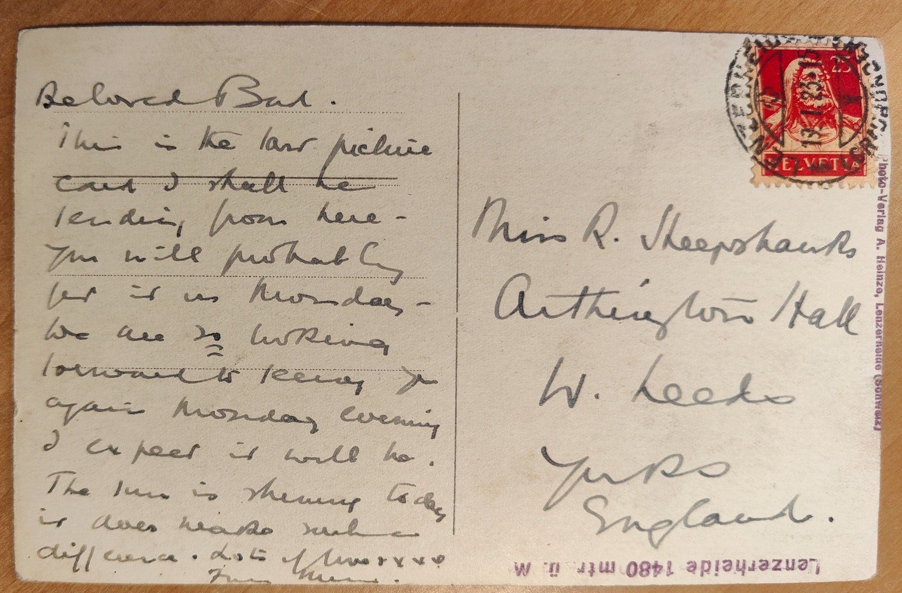 Cartoline postali: Lenzerheide Landschaft im Winter um 1920 – Usato da St. Erhard venduto da Chaeferli6 1