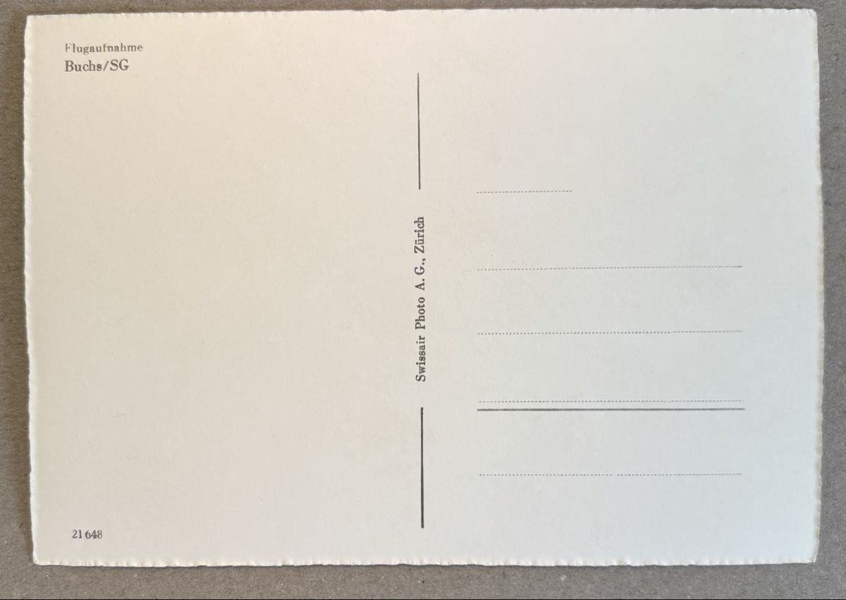 Cartoline postali: Flugaufnahme Buchs SG – Usato da Luzern venduto da Balbel 1