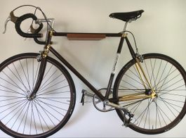 Holz Wandhalterung Fahrrad braun mit Zubehoer