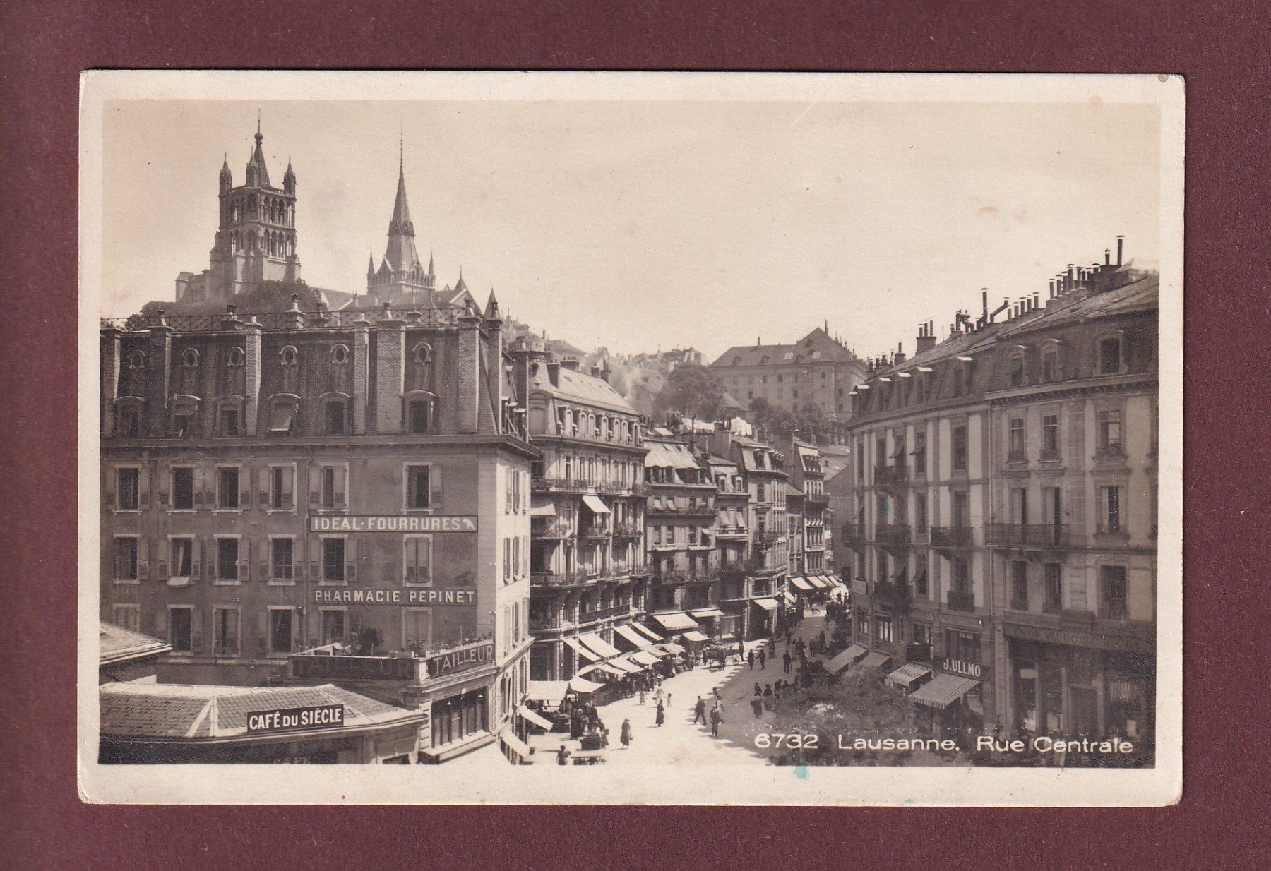 Cartoline postali: LAUSANNE - Rue centrale - Café du Siècle - 1934 – Usato da Pully venduto da nicecards