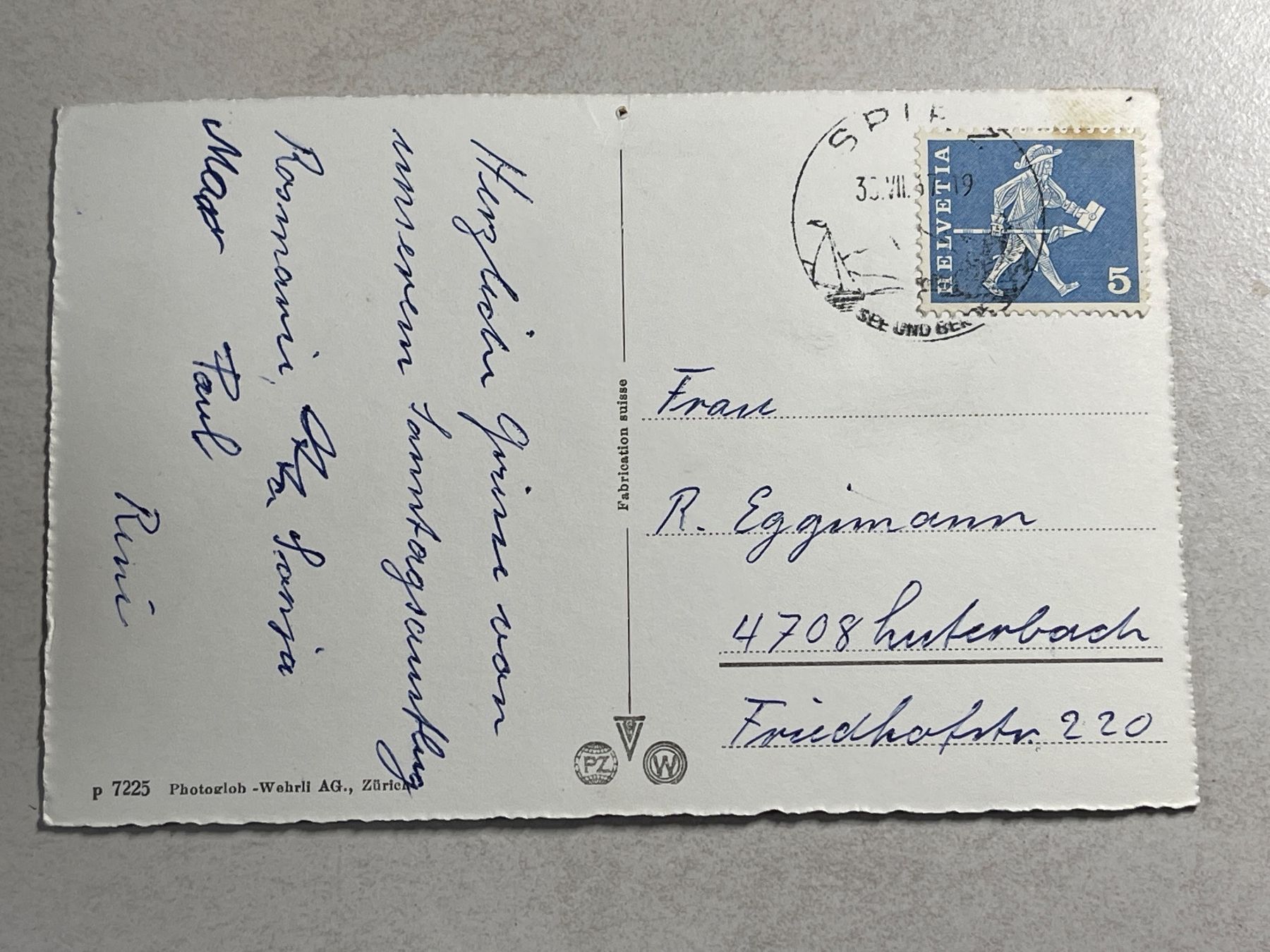 Cartoline postali: Spiez,Thunersee, vintage Ansichtskarte, – Usato da Strengelbach venduto da Aschatan5 1