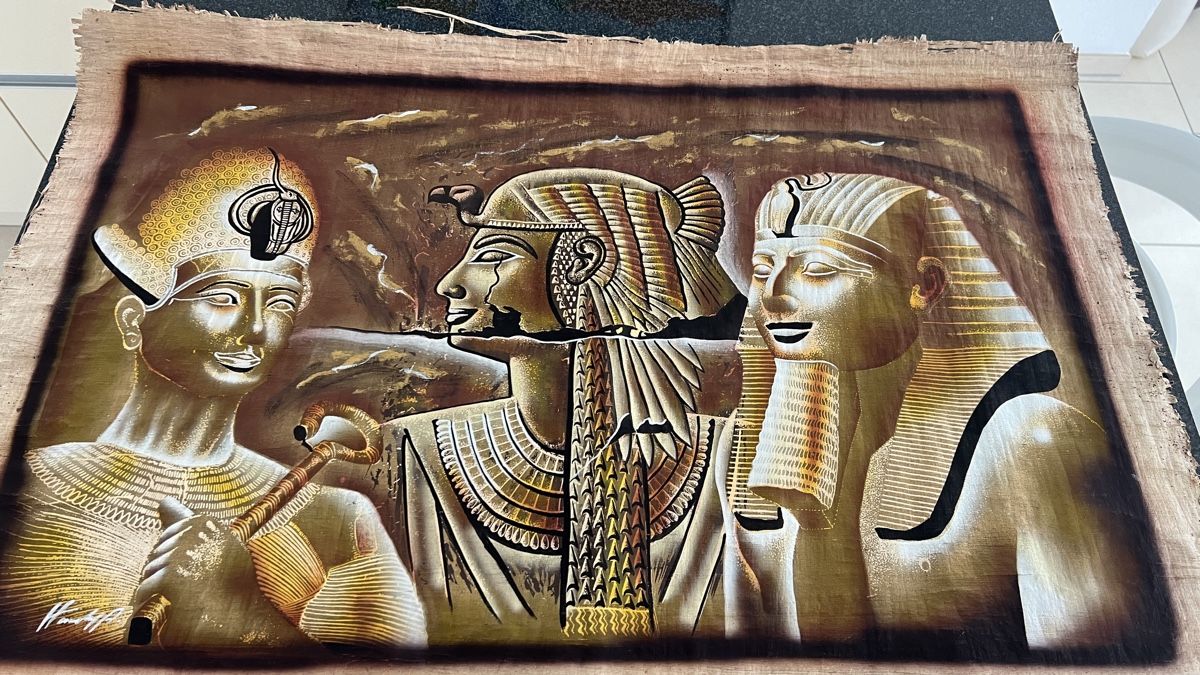 Gemälde: Ramses Bild gold auf Papyrus – Gebraucht aus Steinen von Garry57