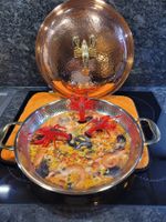 PAELLA-KUPFERPFANNE/SPRING/EDEL SAUBER N.P. 699.- MIT CHARME