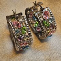 Vintage wunderschöne Strass Creolen