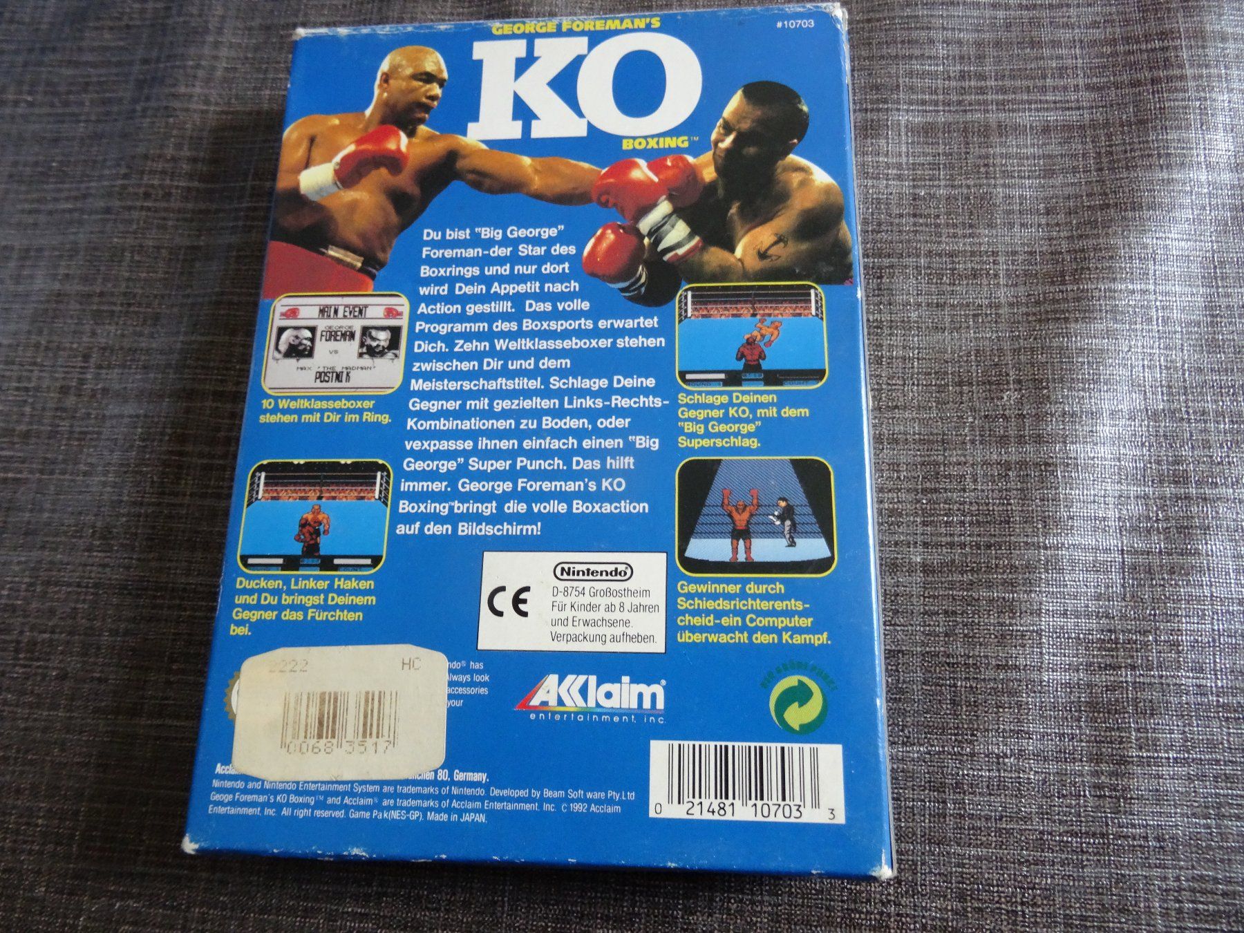 Nintendo Giochi: George Foreman's KO Boxing NES OVP – Usato da Olten venduto da Disc-Ausverkauf 1