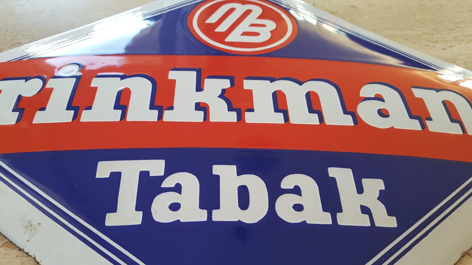 Insegne: Emailschild " BRINKMANN TABAK " sehr alt – Usato da Wagen venduto da email-ernst