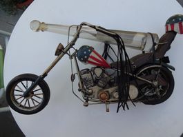 Flaschenhalter Motorrad USA Design Metall mit Flasche
