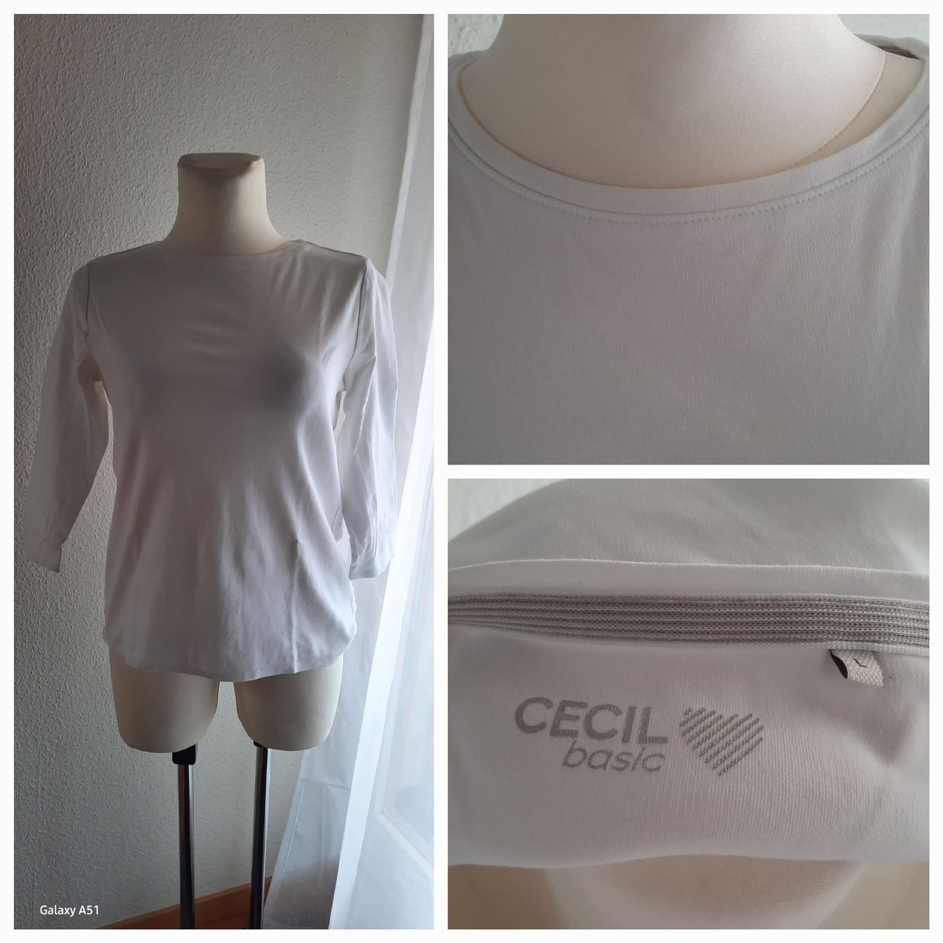 Cecil T-Shirts: ***CECIL*** Basicshirt weiss 3/4 Arm Gr L – Gebraucht aus Wädenswil von H2H_Secondhandshop