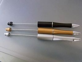 Kugelschreiber 15cm  "perlbar" goldig