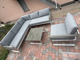 Home and More Ecksofa Mary – Aluminium Lounge inkl. Sessel 