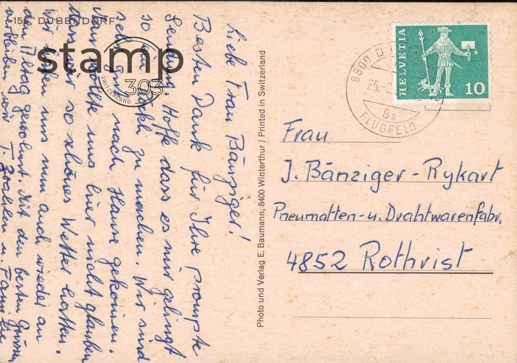 Cartoline postali: AK Dübendorf _ Greifensee _ an der Glatt – Usato da Eggersriet venduto da stamp303 1