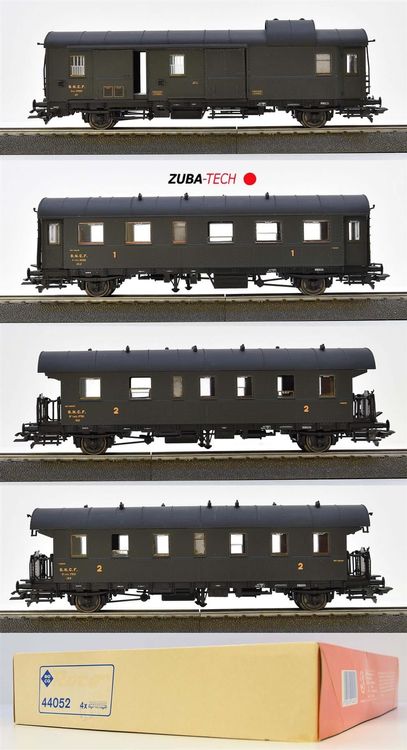 Lot De 4 Wagons Roco 44052 - 3 Wagons Voyageurs Et 1 Fourgon - Occasion