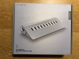 Satechi USB 3.0 Hub 10-Port silber mit Netzteil