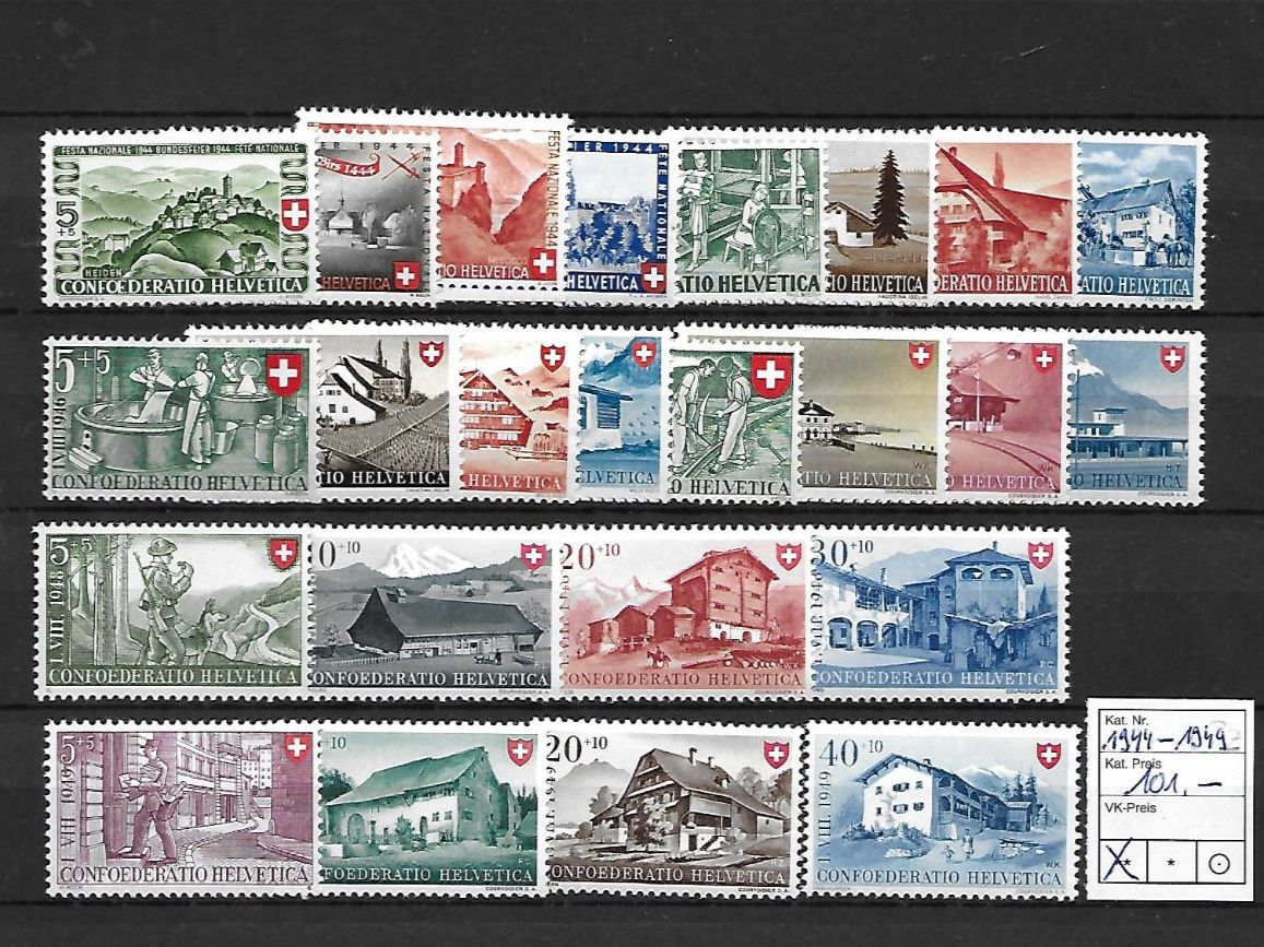 Tutti i francobolli: PP 1944 - 1949 ** Kat: CHF 101.- – Nuovo (secondo la descrizione) da Basel venduto da Ilp