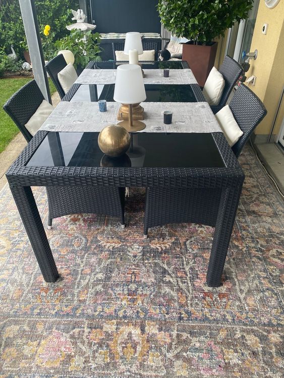 Rattan Tisch mit Glasplatte Kaufen auf Ricardo