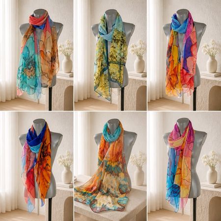 NEU! schöner Schal / Foulard ca. 160 * 50cm Vintage 6 Stück