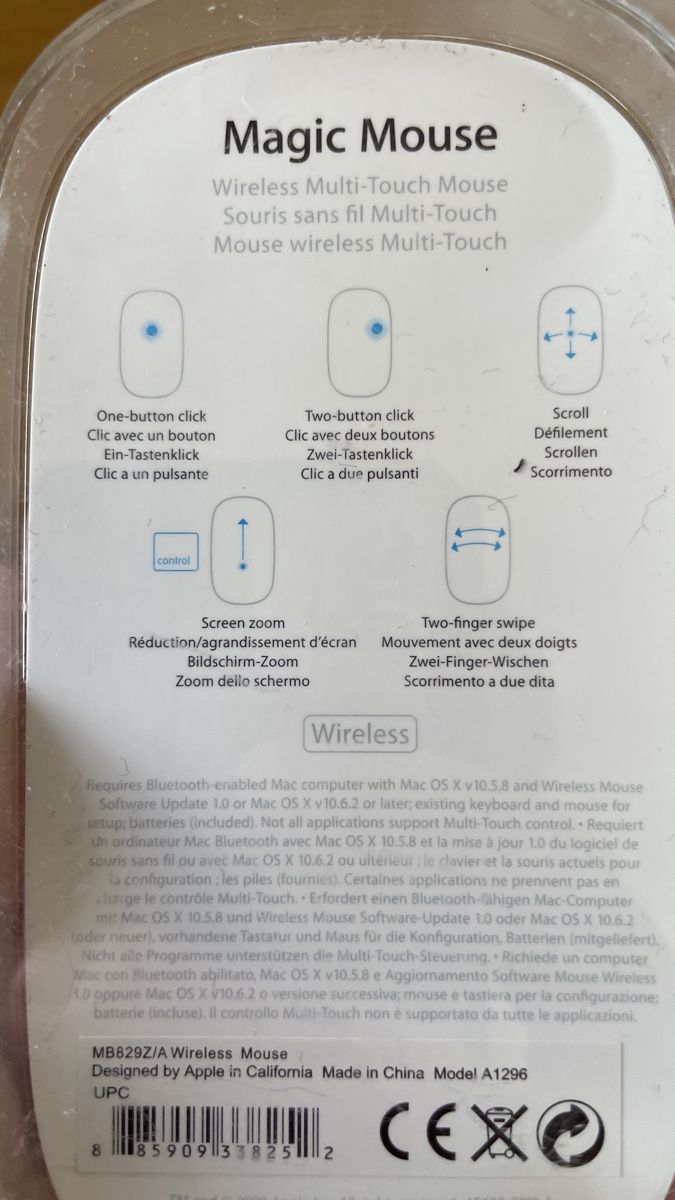 Apple Souris: Apple Magic Mouse A1296 Wireless Multi-Touch – D'occasion à Silvaplana par Cassano7 3