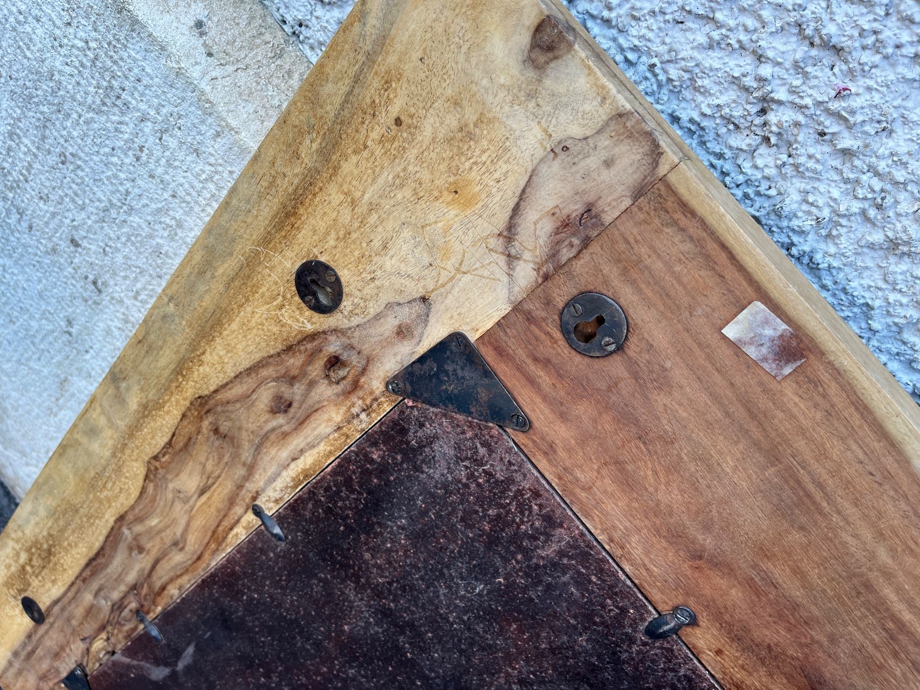 Miroirs: Holzspiegel mit dunklen Quadraten Unikat – D'occasion à Büren SO par level1414 4