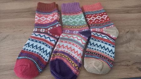 Warme Socken im Set, Winter, Norwegermuster, Grösse 35-38