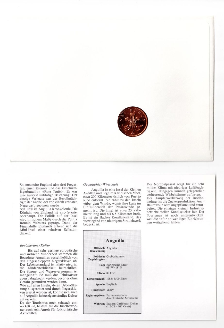 Alle Münzen: Anguilla_1985_Antigua und Barbuda_1984_2 Münzbriefe ab 1.00 – Gebraucht aus Hombrechtikon von Fraese01 4