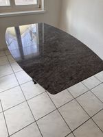 Ausziehtisch Steinoptik Platte chromfarbiges Gestell
