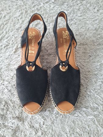 L'espadrilles la maison de l'espadrilles daim noir T 39