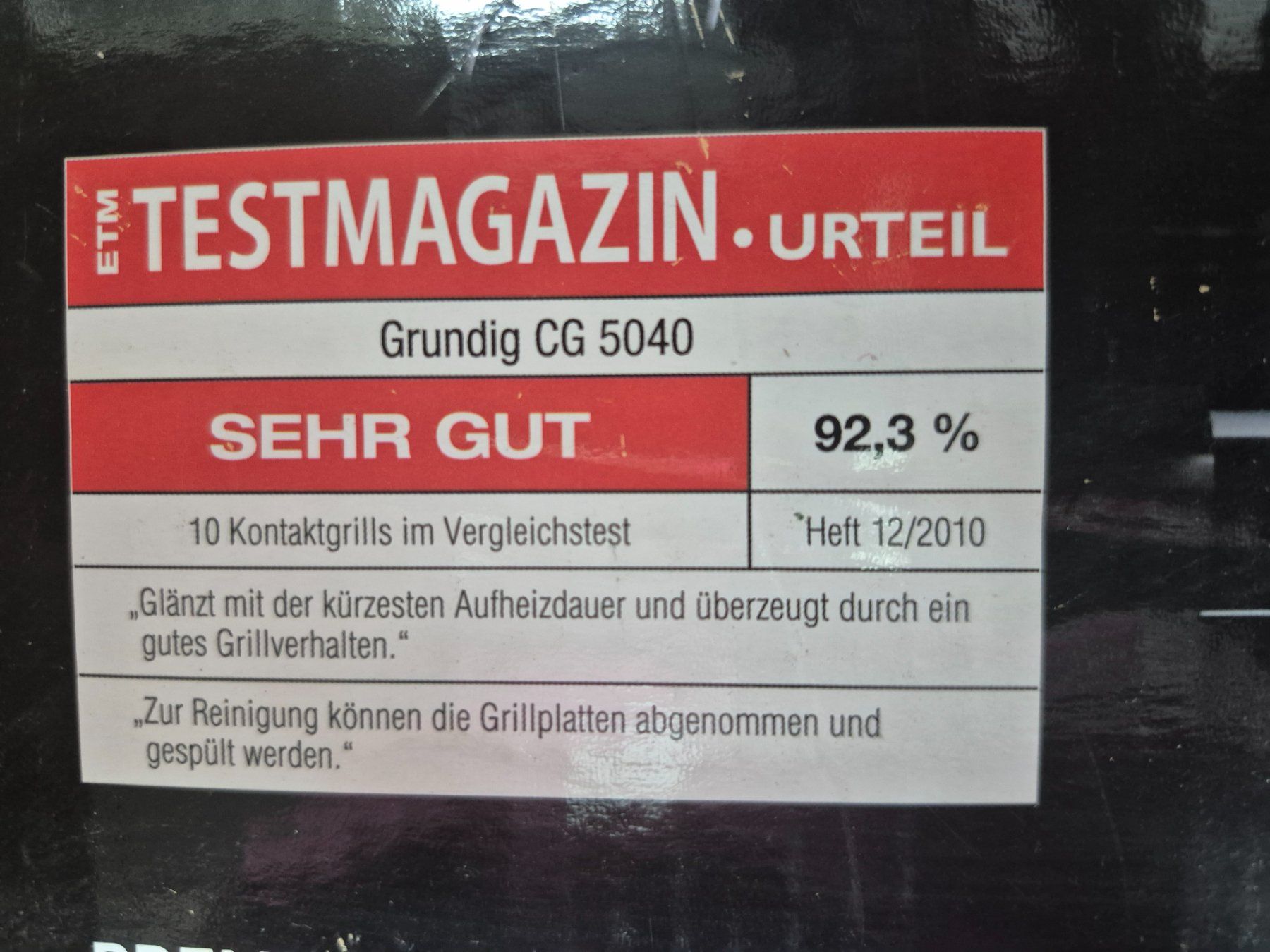 Grundig Grills: Kontaktgrill Grundig CG 5040 – Neu (gemäss Beschreibung) aus Gossau ZH von Fussballmike69 1