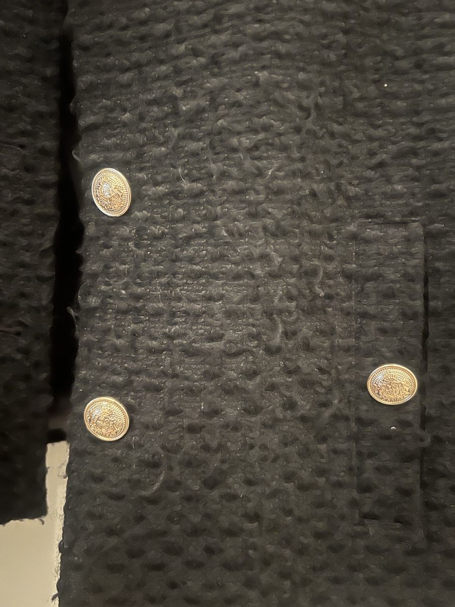 Zara Giacche: Zara Tweed Jacket - Black with Gold Buttons - Size S – Usato da Münchenbuchsee venduto da almapalma 2
