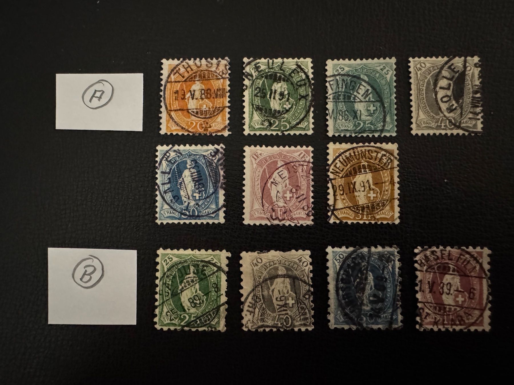 Alle Briefmarken: Stehende Helvetia mit Kontrollzeichen, Typ A/B, gestempelt – Gebraucht aus Stallikon von HILDECH1 1