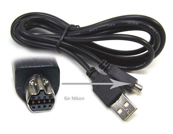 Kabel: USB Kabel A Stecker an Mini-Stecker 8-pol Nikon UC E1 – Neu und originalverpackt aus Schaffhausen von ABW-Trading 1