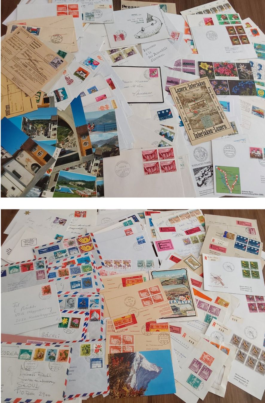 Alle Briefmarken: Über 6 kg CH Bedarfsbriefe, Postkarten, FDCs etc. – Gebraucht aus Münchwilen AG von Nesar 2