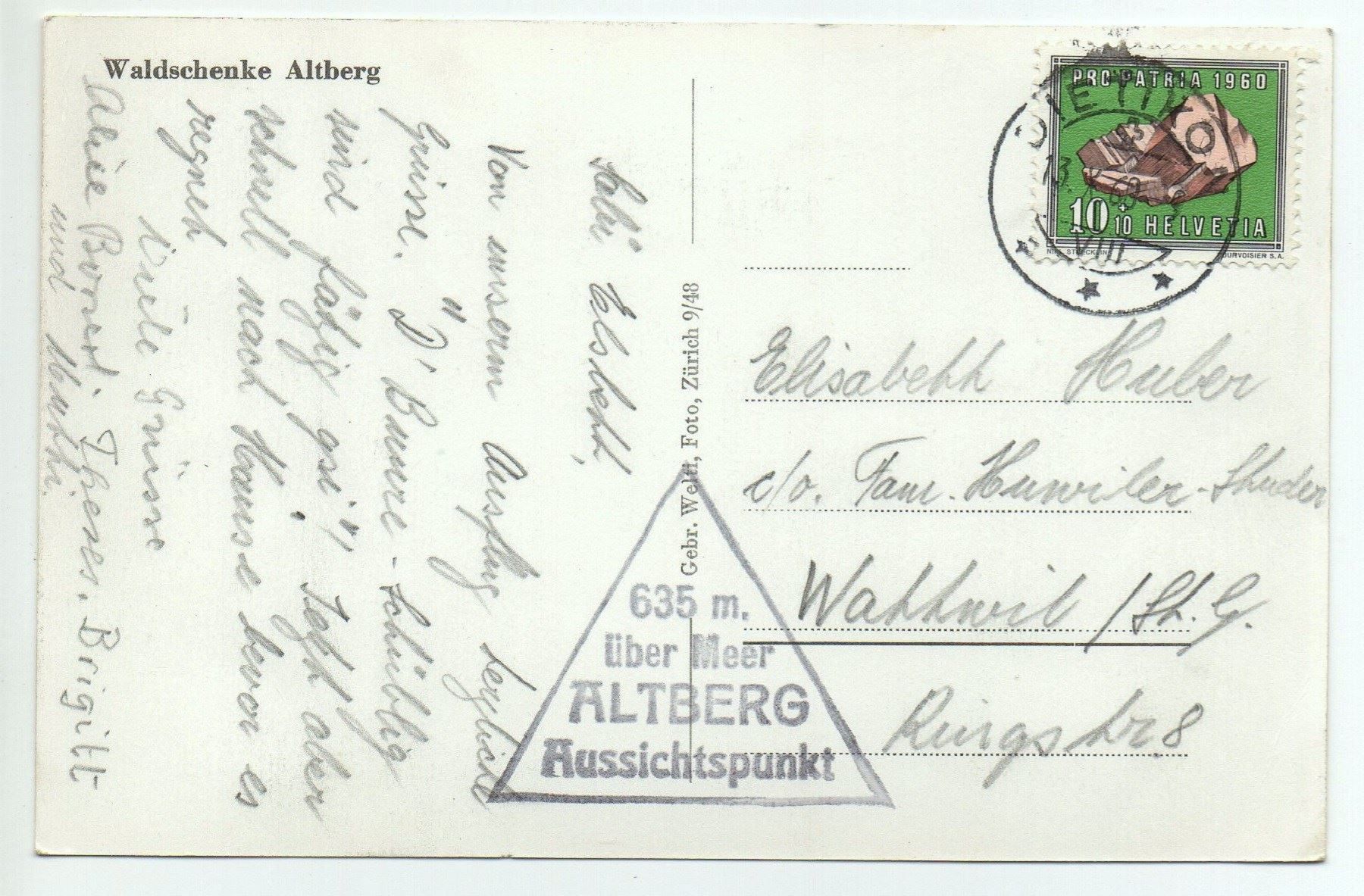 Cartoline postali: DIETIKON Waldschenke Altberg – Usato da Jona venduto da philajona 1