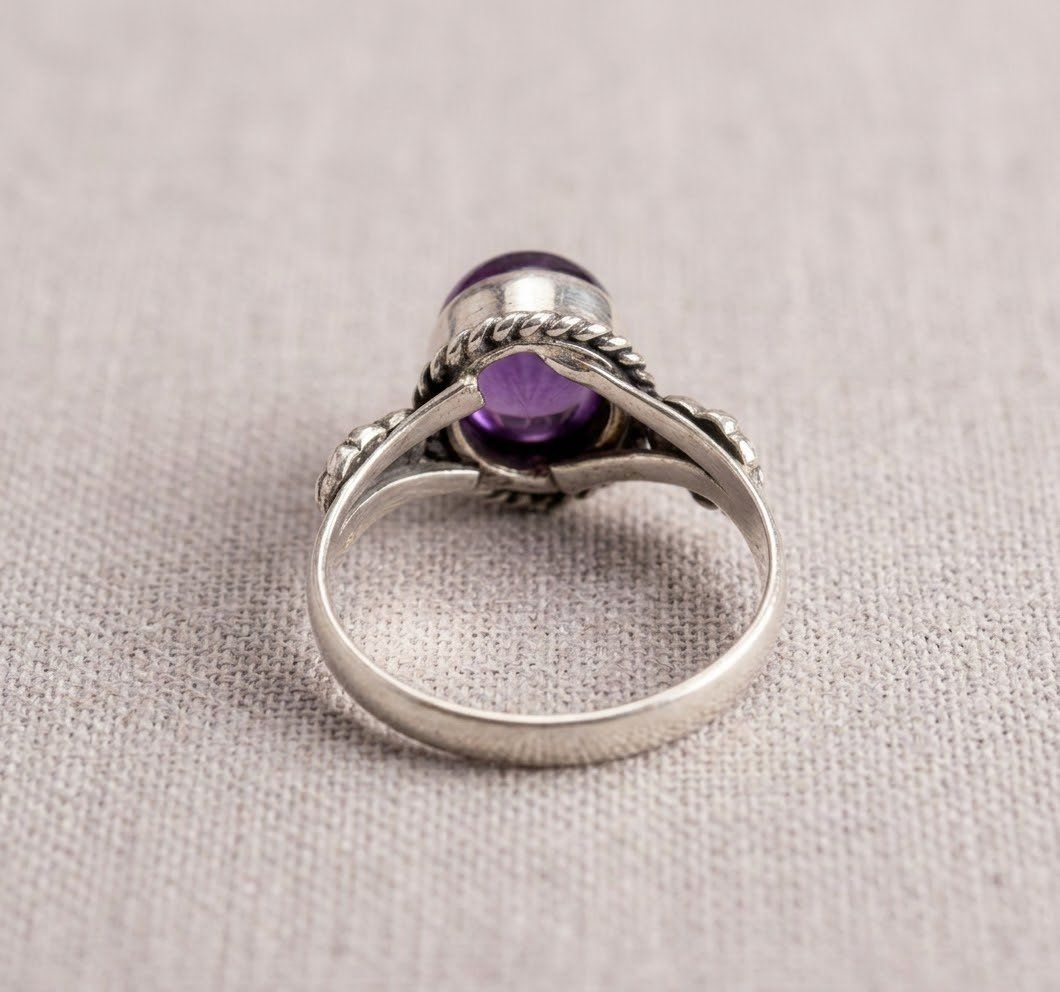 Anelli: Antiker Silberring mit Amethyst – Usato da Matten b. Interlaken venduto da kero71 5