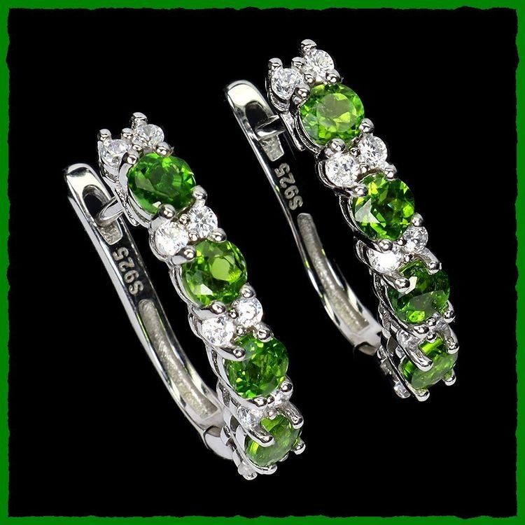 Ohrringe & -stecker: CHROME DIOPSIDE, Chromdiopsid 925 Silber Ohrringe – Neu und originalverpackt aus St. Gallen von always-a-good-buy