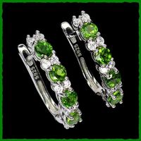 CHROME DIOPSIDE, Chromdiopsid 925 Silber Ohrringe