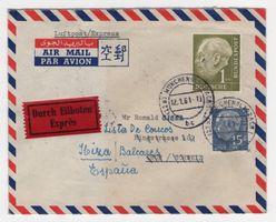 Expres-Brief mit Luftpost 12.1.61 München - Chur / dann Umge