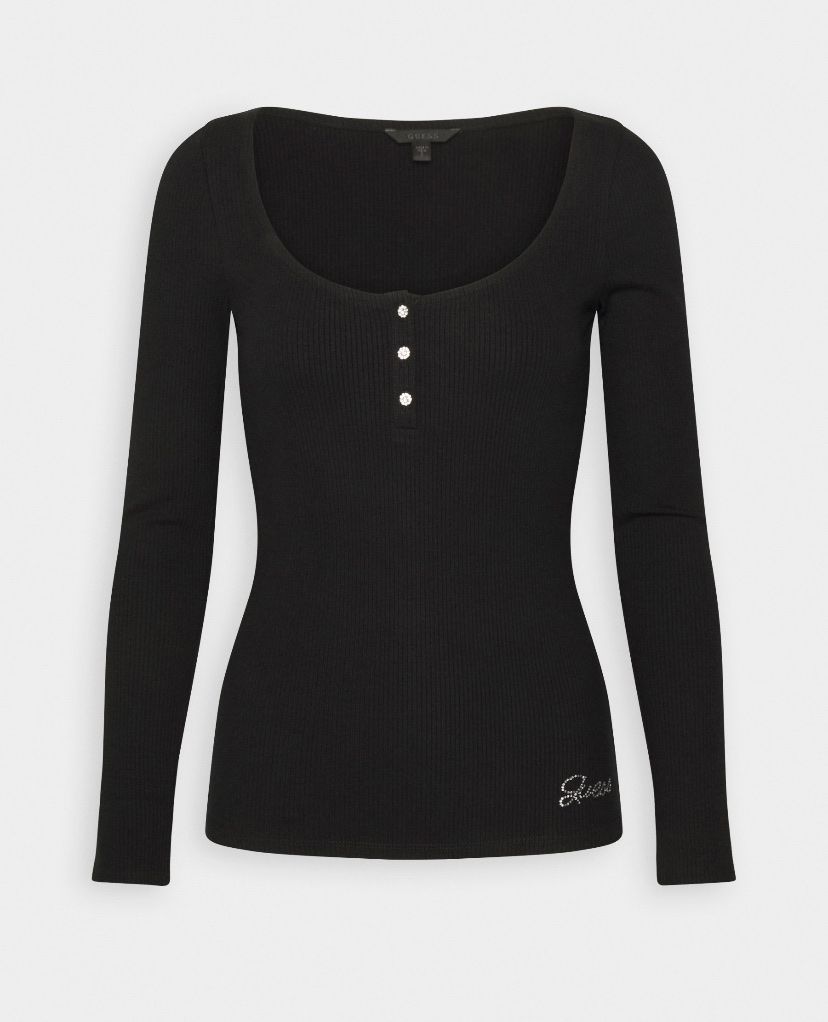 Guess Tops: GUESS Henley Sparkle Oberteil Pull mit Strass – Neu (gemäss Beschreibung) aus Givisiez von dor_xb9k