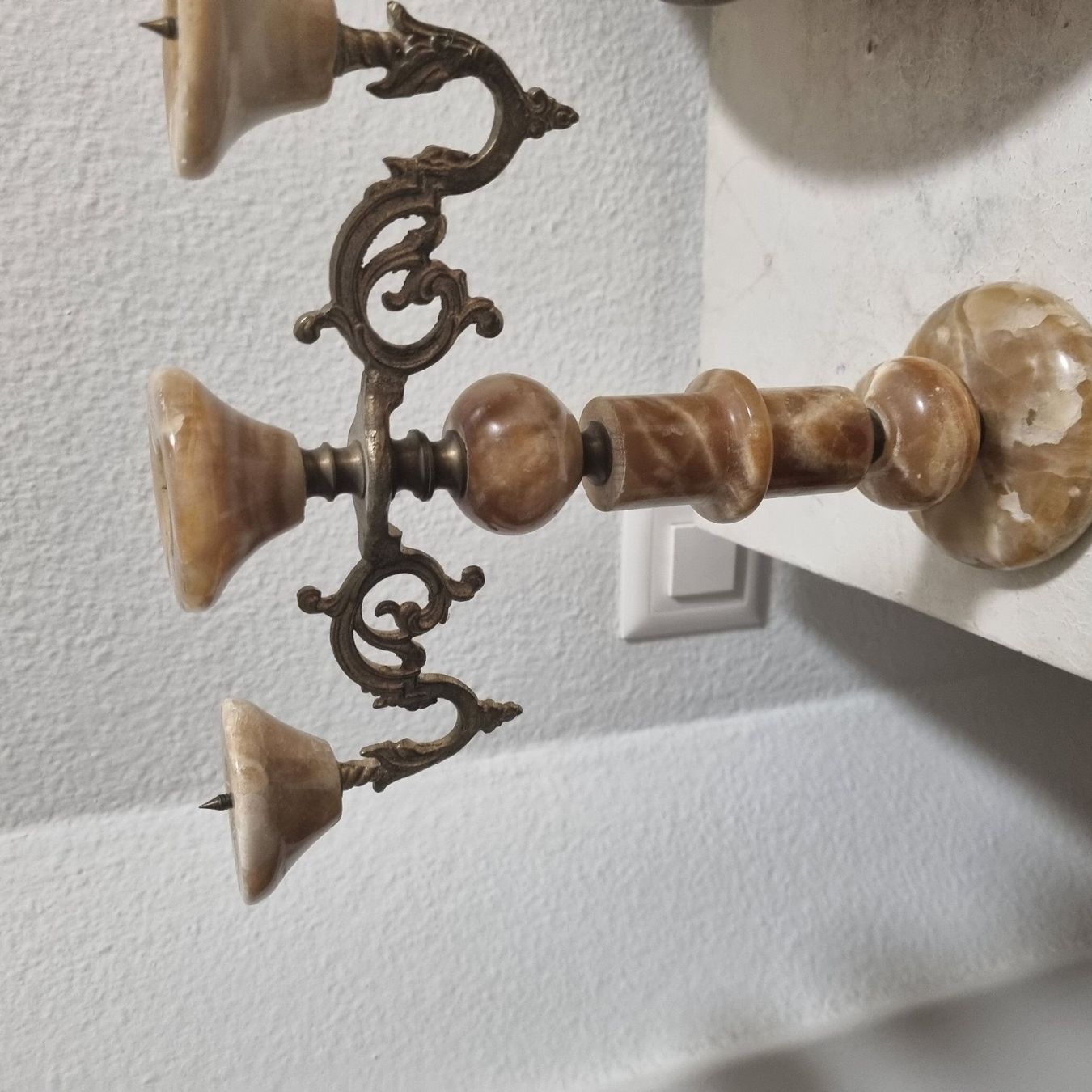 Portacandele: Antiker Kerzenständer Messing/Onyx – Usato da Zürich venduto da Melossoap 2