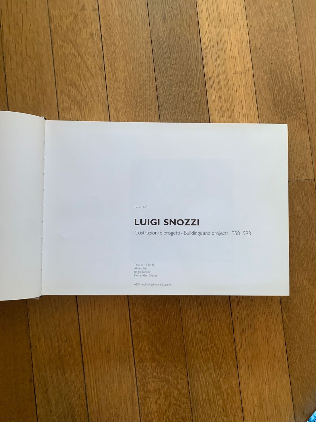 Libri: Luigi Snozzi Peter Disch – Usato da Obfelden venduto da Zocci 1