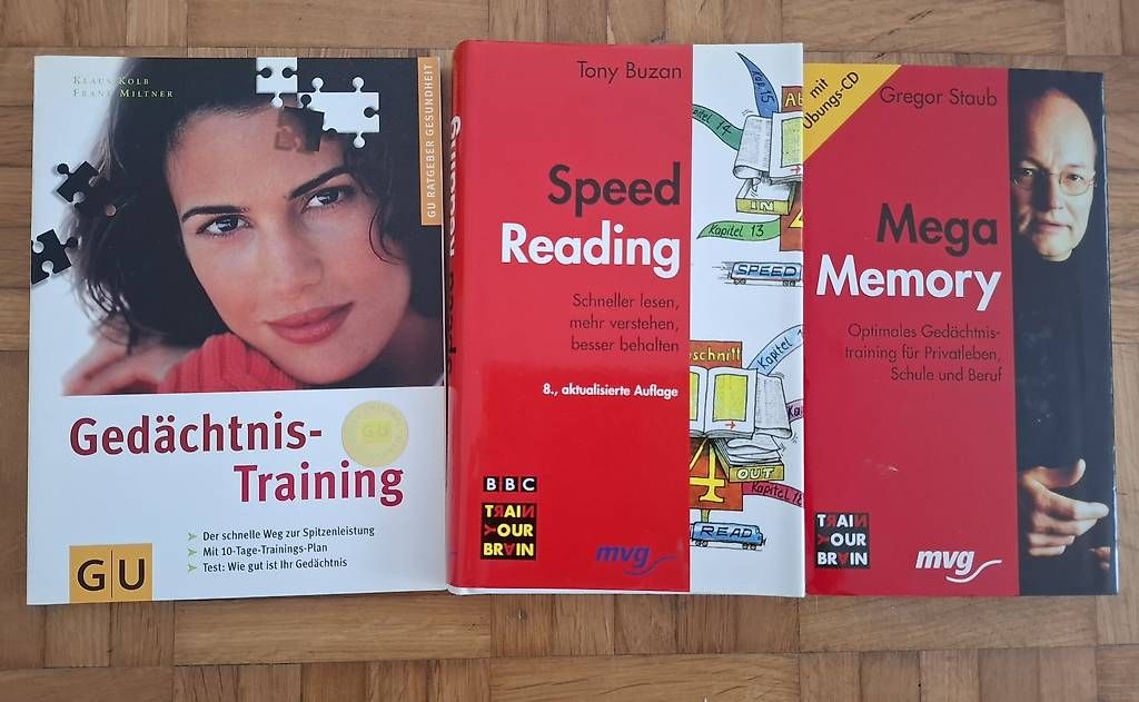Bücher: 3 Bücher zu Gedächtnis und Speed Reading – Gebraucht aus Winterthur von erl_6kk7